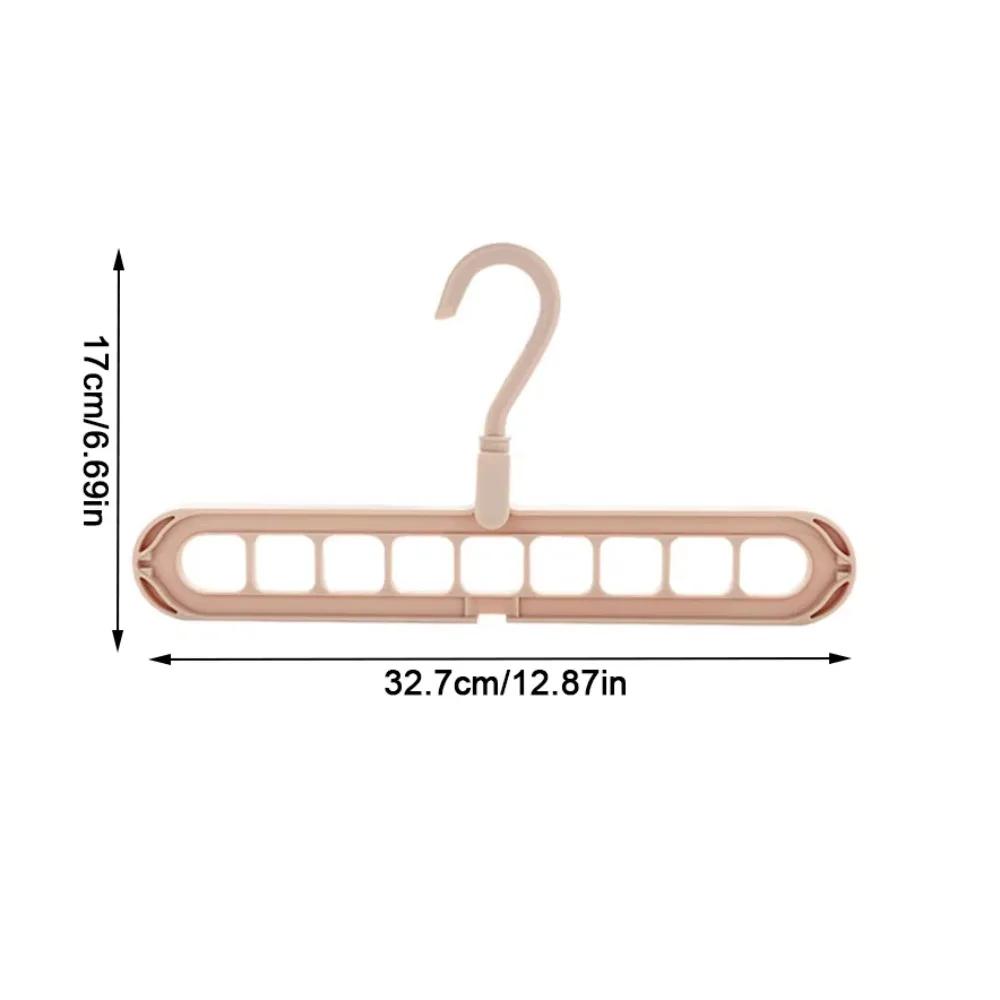 5Pcs 9-hole Wardrobe Storage Rack Multifunctional Foldable Clothes Drying Rack Storage Clothes Rack Space-saving Clothes Hanger