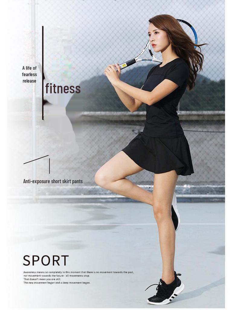 Dámské rychleschnoucí kalhoty se sukní pro tenis, tanec, jógu a běh – fitness šortky odolné proti vystavení.