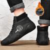Zimowe Męskie Buty Casual High-top Ręcznie robione sztuczne Pluszowe Duży Rozmiar Gumowa Miękka Podeszwa Buty Męskie do Jazdy Samochodem