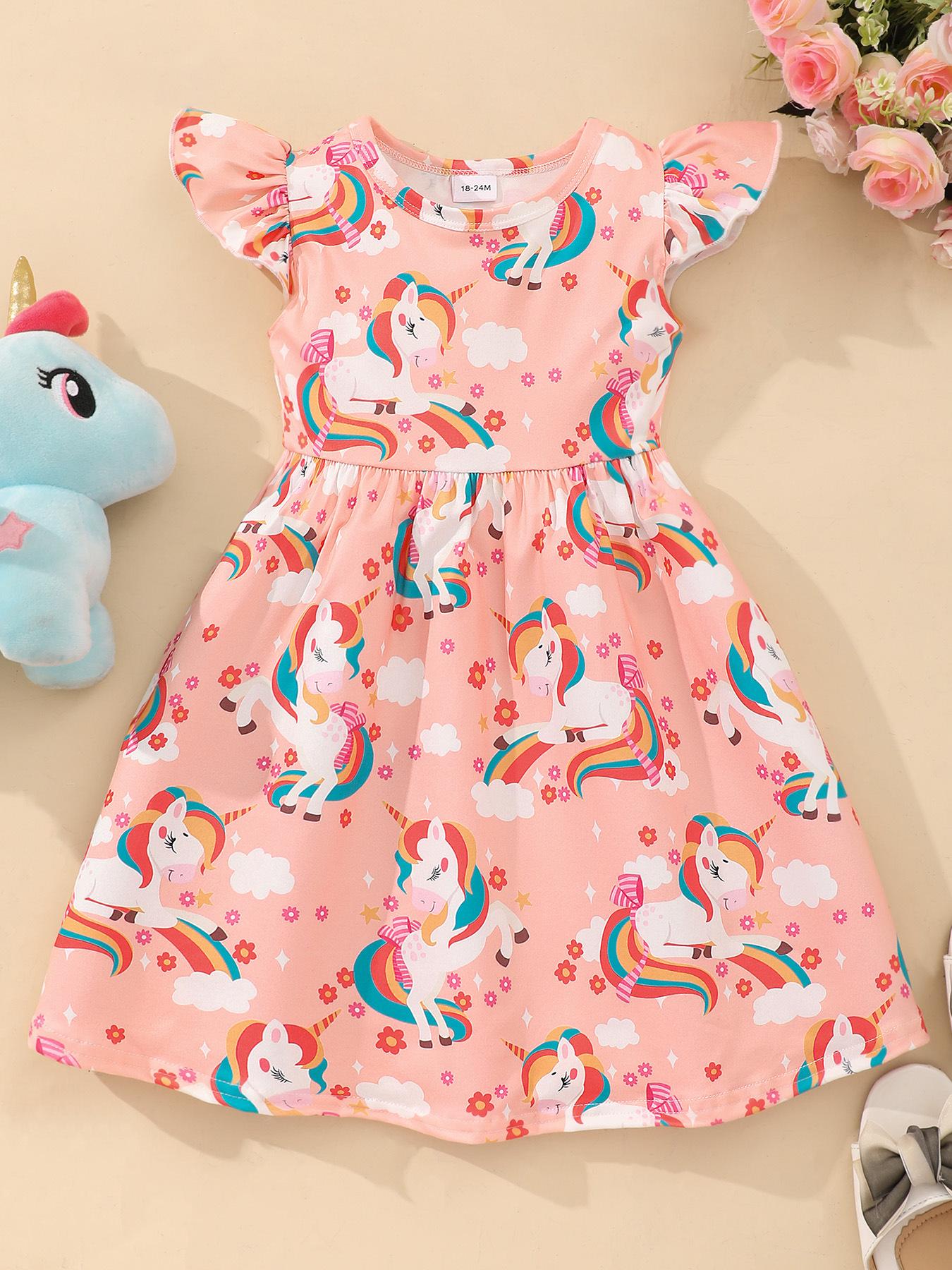 

Дитяча мода Сукня з рукавами-крильцями Солодка сукня принцеси для дівчаток 7-8Y