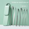 6-piece set of portable ear picks with keychain for adults, household use
