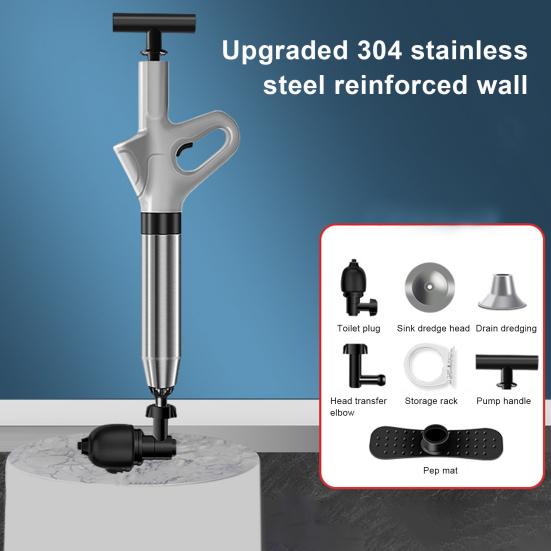 Nástroj na odstraňování ucpání plunžru s barometrem v reálném čase Ergonomický design rukojeti Snadno použitelný odstraňovač ucpání odtoku