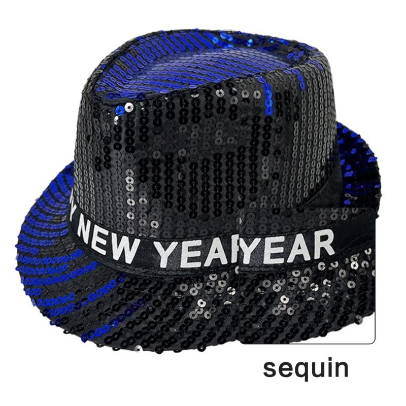 Sequined Oktoberfest Hat for Women Men New Year Eve Panama Hat Roll Brims Hat Cosplay Costume Adult Theme Party Accessory