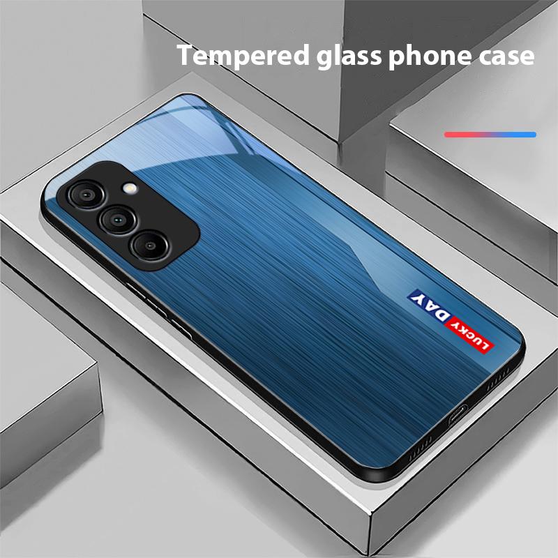 Holzmaserung Gestreift Blau Für Samsung Galaxy A15 5G 54 4G 51 50 24 35 90 71 12 51 53 52S 80 22 34 Schwarz Gehärtetes Glas Handyhülle