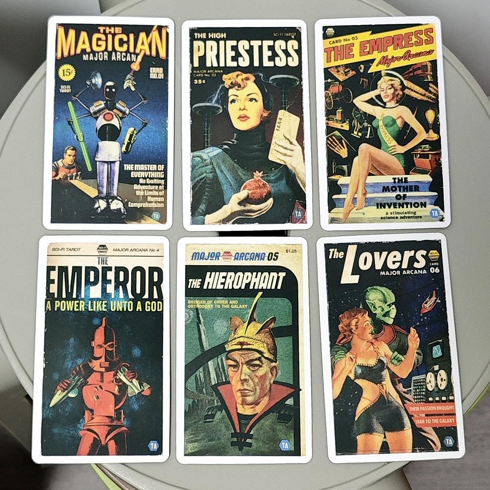 Todd Alcott's Sci-Fi Tarot, 10.3*6cm Science-Fiction-themed Tarot Deck, 78 Pcs Tarot Cards Based On Rider Waite System