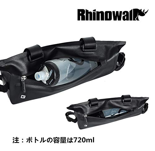Rhinowalk Bicycle Top Tube Bag, Front Bag, Frame Bag, Saddle Bag, Waterproof, Lightweight, Large Capacity Storage Accessory, Black