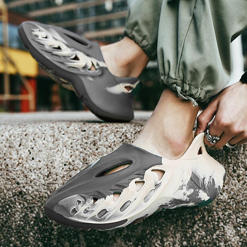 Unisex Beach Sandals EVA Women Men Hollow Garden Shoes Slip On Men Slippers Tie-dyed Designer Hole Slippers Sneakers Water Shoes