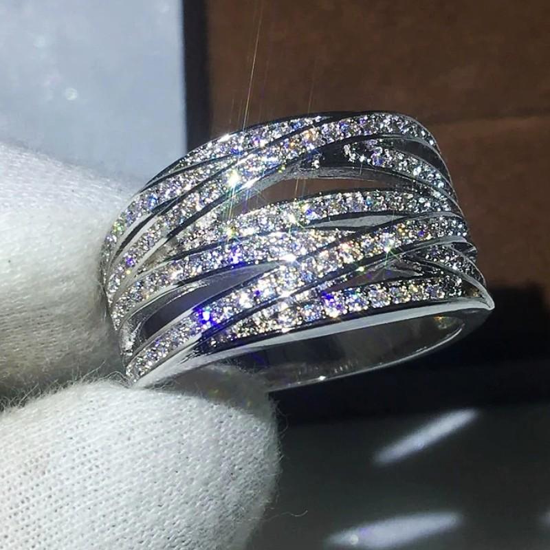 

Huitan Modern Women s Finger Ring Cross Design Full Paved Dazzling CZ Luxury Crystal Rings Daily Wear Fashion Zircon for Female 10