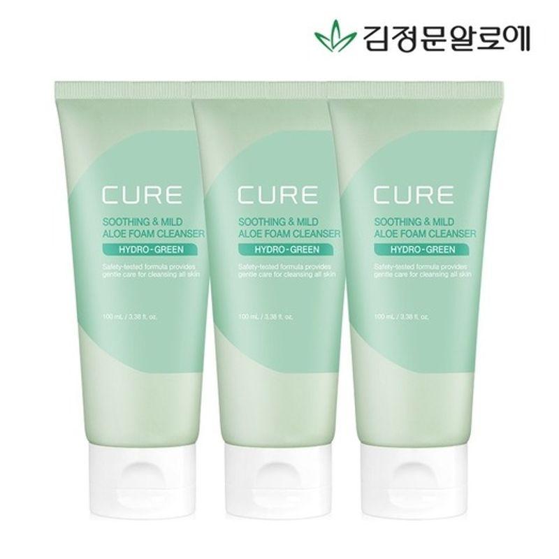 

CURE [Kim Jung-moon Aloe] Cure Soothing & Mild Aloe Foam Cleanser 100ml x 3 FREE