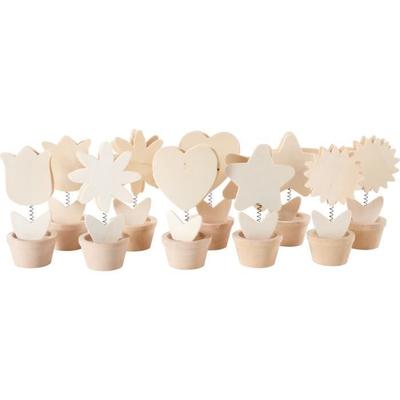 Porte-mémo - Pots de fleurs - Set de 10 - Blanc - Idéal pour décoration DIY