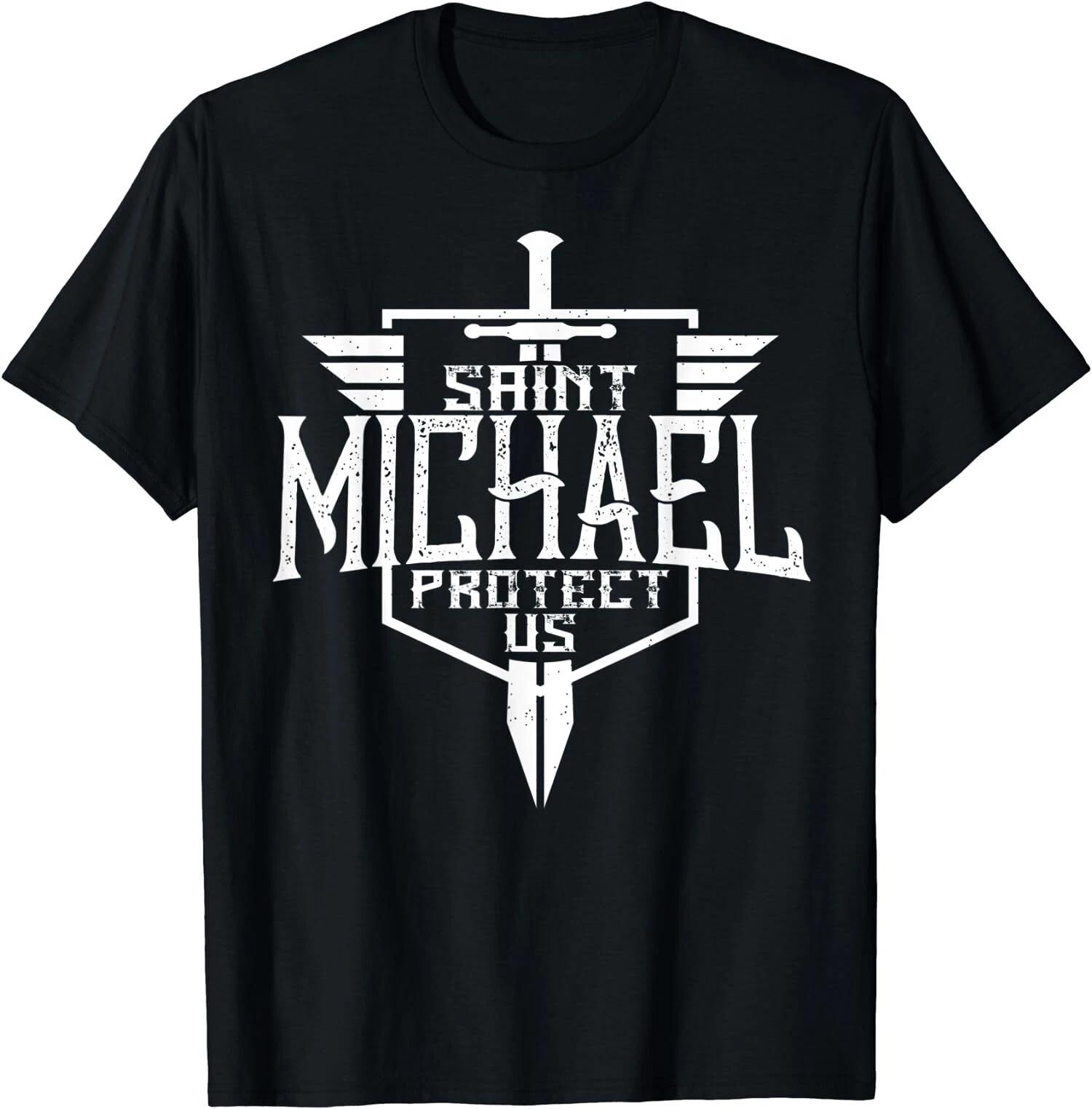 Saint Michael the Archangel Protect Us Catholic T-Shirt XL