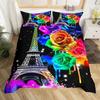 Vintage Eiffel Tower Duvet Cover Set Modern 3D Paris Theme Bedding Sets World Famous City Landscape Comforter Cover Quilt Cover