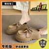 Baotou half slippers women's platform 2025 new height-increasing Boken slippers retro ethnic style one-pedal lazy shoes