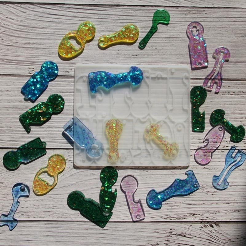 Reusable Silicone Trolley Tokens Mould Flexible Resin Keychain Crafting Tool for Homemade Decoration Projects Supplies