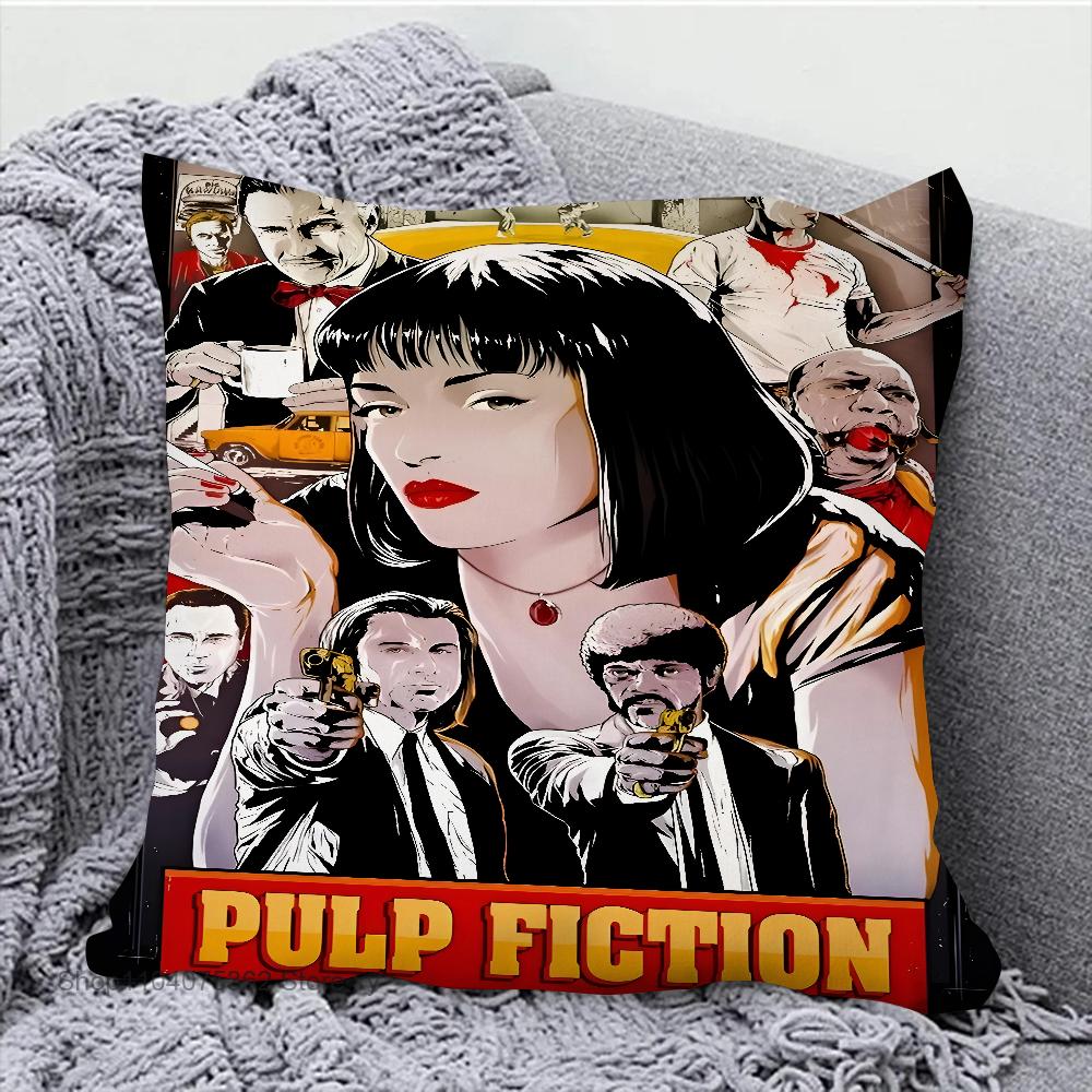 Movie P-Pulp Fiction Pillow Case Square Pillow Bedroom Sofa Leisure Comfort Cushion Car Living Room Home Decoration