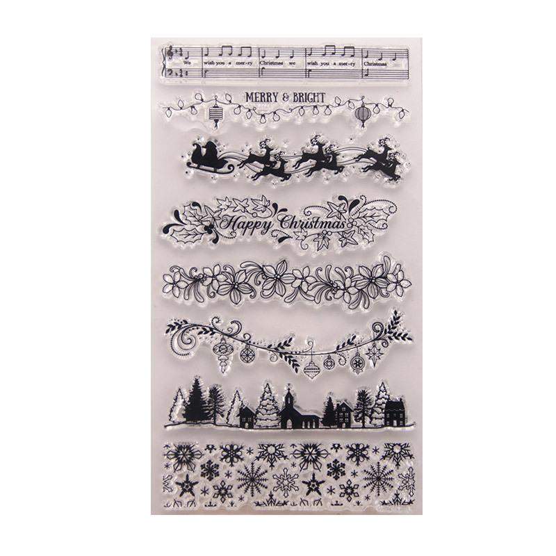 DIY Writing Lace Lines Clear Stamps for Card Making Decoration Scrapbooking Rubber Seal Stamps for Photo Card Album Crafting