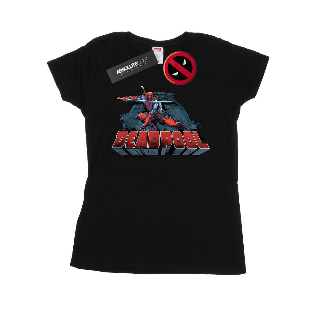 Marvel Womens/Ladies Deadpool Sword Logo Cotton T-Shirt