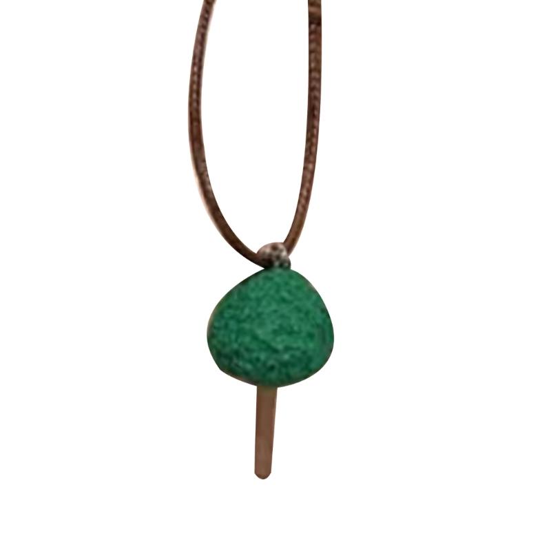 Online Celebrity Resin Small Tree Clavicle Necklace Harajuku Cold Wind Girlfriends Cute All-matched Round Bead Necklace