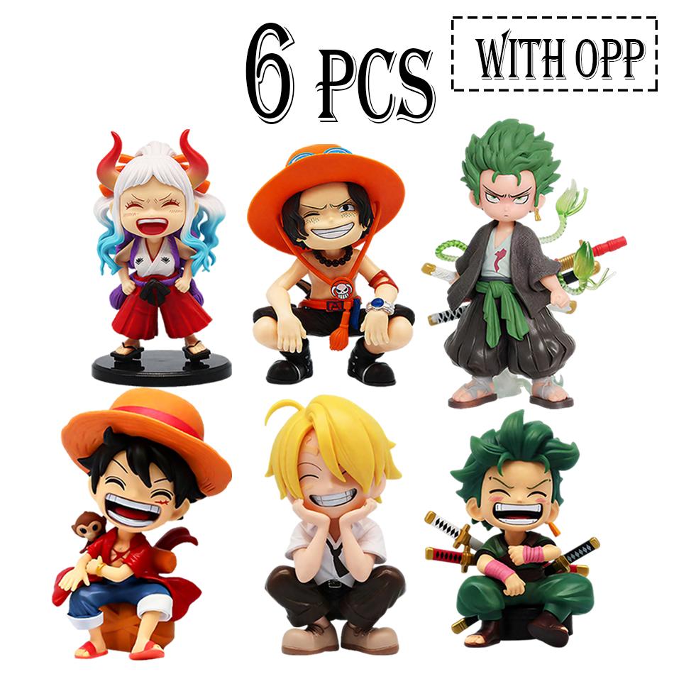 13Cm Anime  Figurine Monkey D Luffy Roronoa Zoro Kawaii Toys Q Figural Nendoroid Car Decoration Pvc Model Birthday Gifts