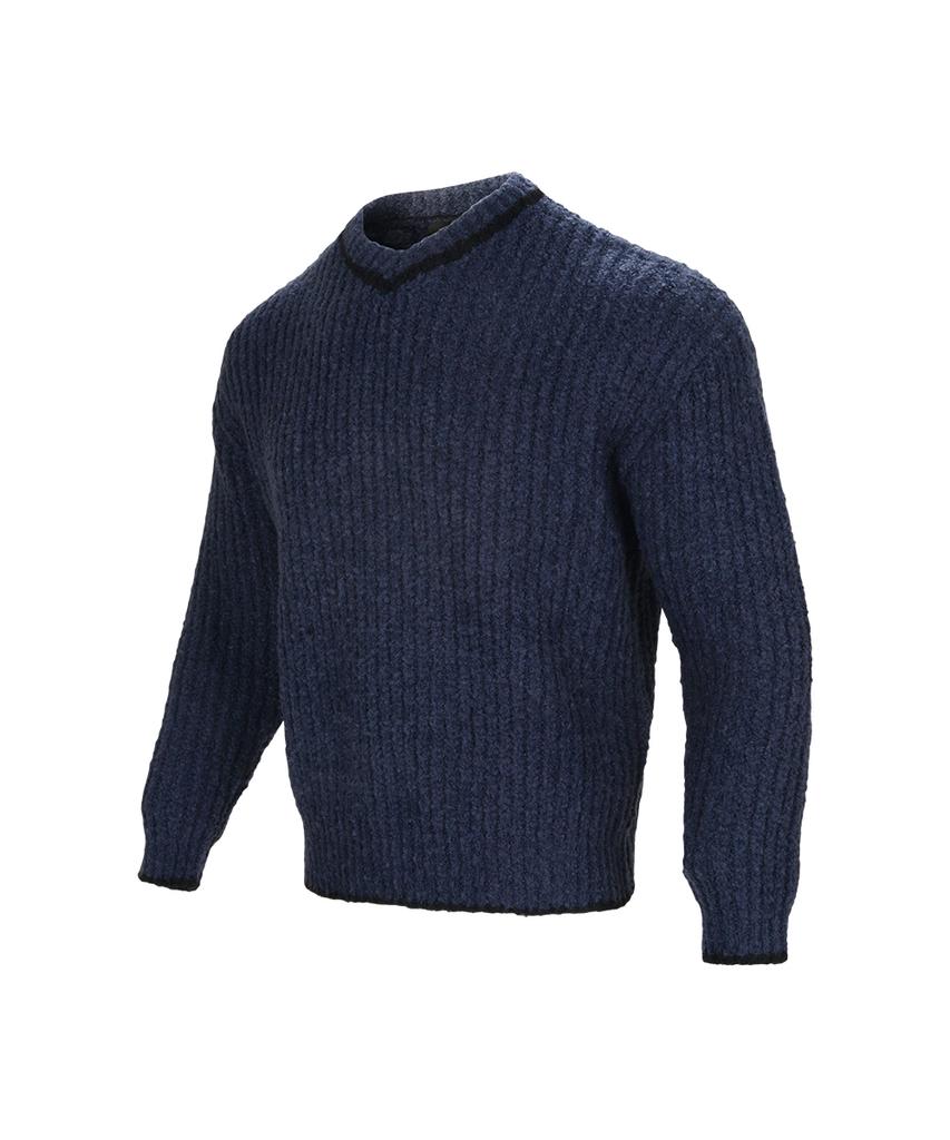 NINEZ V-Neck Boucle Oversized Knit (2 Colors)