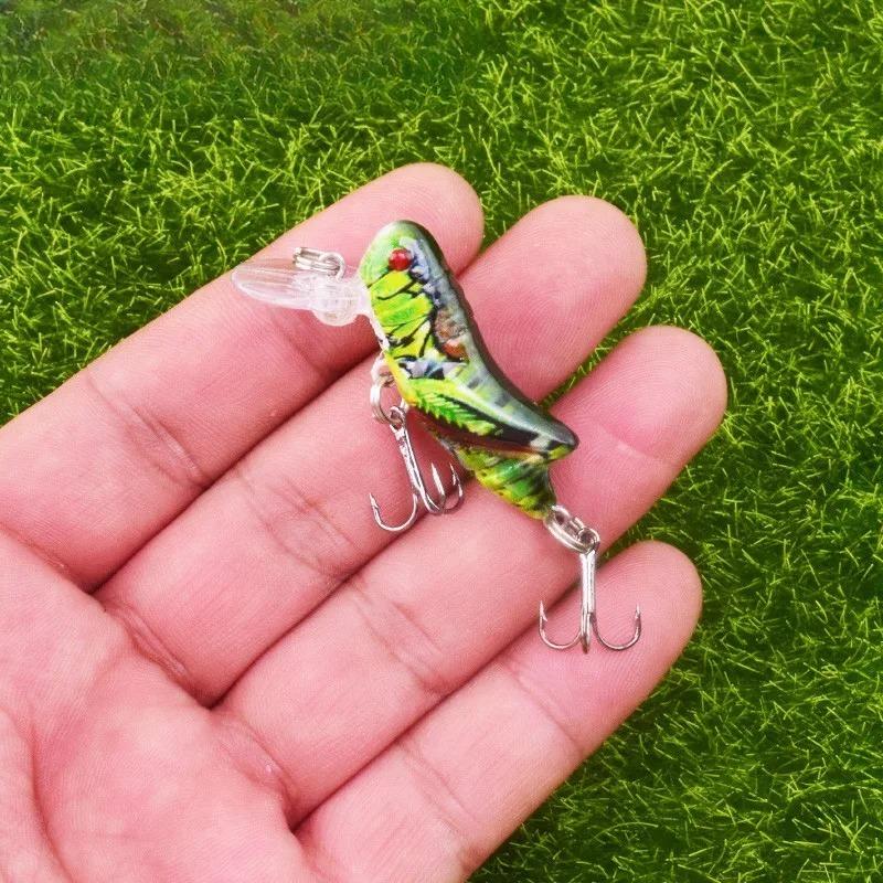 45mm 3.5g 1pcs Insect Bionic Fishing Lure Grasshopper Minnow Hard Baits Squid Artificial Swimbaits Bass Carp Pike Fishing Tackle
