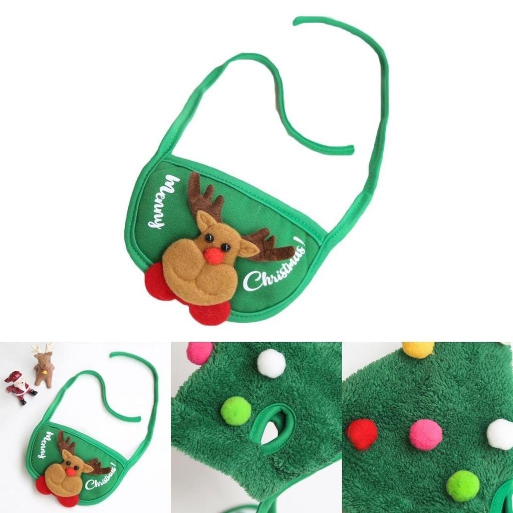 Adorável Conjunto de Chapéu de Natal e Toalha de Saliva para Cães e Gatos Para Celebrações Festivas de Animais de Estimação