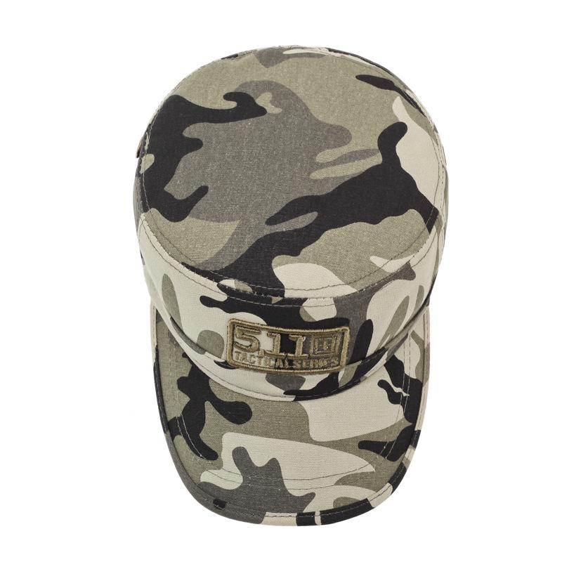 Men's Camouflage Flat-Top Baseball Cap: Embroidered Sun Protection Hat for Outdoor Sports