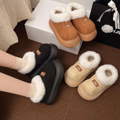Processing Customized New Winter Cotton Shoes for Women, Non-slip, Piled, Thickened and Heightened, Popular Wholesale Outdoor Cotton Boots for Women