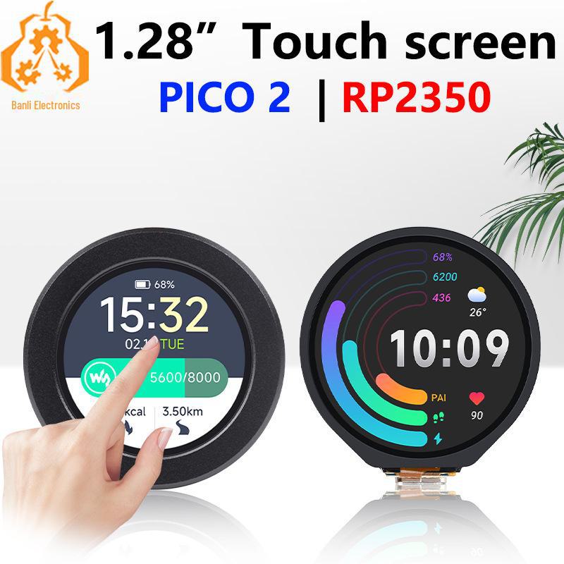 

Raspberry Pi Pico 2 RP2350: 1.28 Round LCD Touchscreen Dev Board with 6-Axis Feature