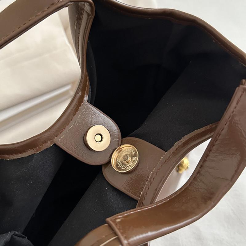 Versatile PU Leather Paw Print Shoulder Bags Solid Color Handheld Crossbody Bag Large Capacity Underarm Bags Women Girls AVE