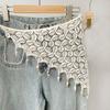 Handwoven Fringe Waistband Hollow-Out Trim Butt Curtain Jeans New Waist Hip Wrap  Fashion Accessory