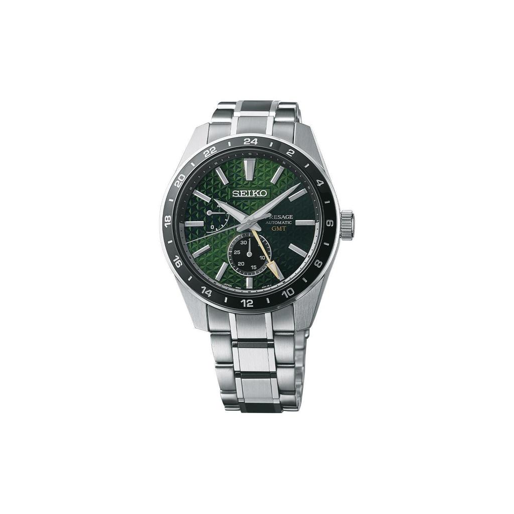Seiko Ceas mecanic automat cu curea din oțel inoxidabil Ceasuri pentru bărbați Cadran verde SPB219J1