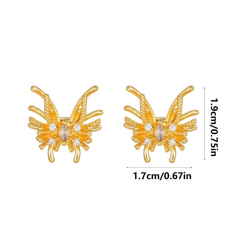 1pair Elegant Butterfly Shape Ear Clip Earphone Charms With Sparkling Zircon Stones For Freeclip1 2 Headphones Charms