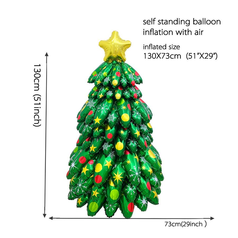 130cm Christmas Large 3D Xmas Tree Balloons Home Decoration Christmas Party Aluminum Foil Balloon New Year Navidad 2025