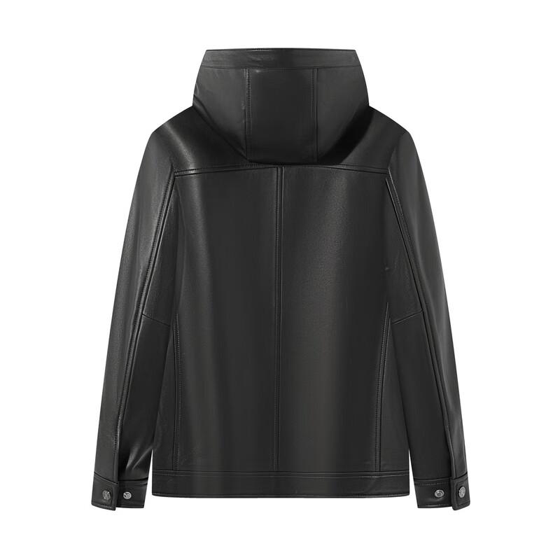 Septwolves Men's Hooded Lambskin Leather Jacket