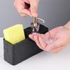 Bathroom Decor Bathroom Pump Bottle 2 In 1 Soap And Sponge Holder Cleaning Tool Resin Soap Dispenser Compact Size