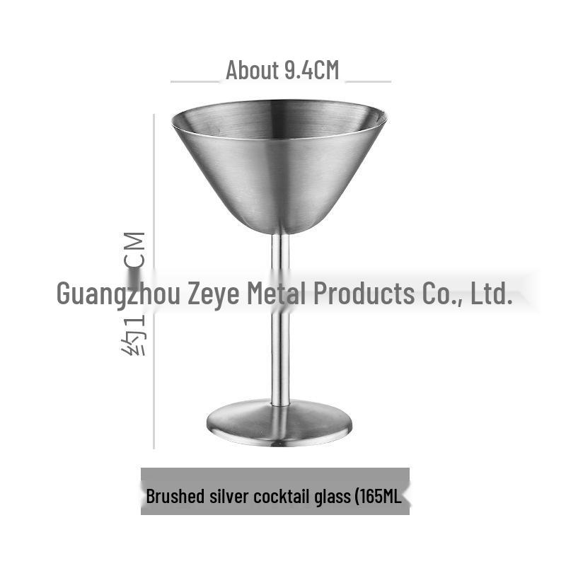 Creative High-Stemmed Stainless Steel Cocktail and Ice Cream Glass