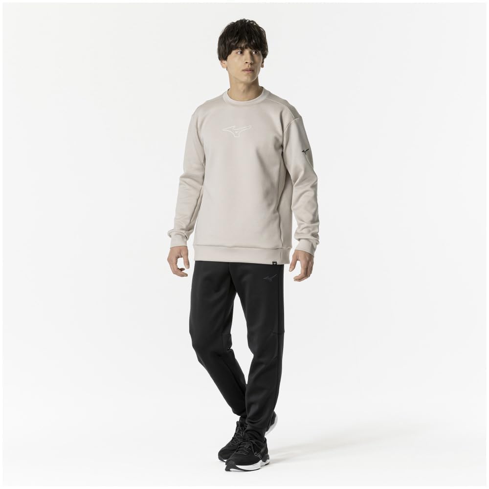 Training Wear Stretch Sweat Crew Neck Jersey Easy to Move 32MCA052 Cloud Beige Heather [Mizuno]