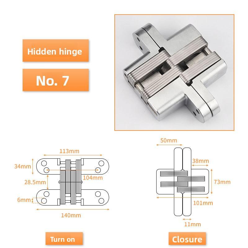 1PC Stainless Steel Hidden Hinges 180° Invisible Folding Window Door Hinge With Screws Furniture Hardware Accessories