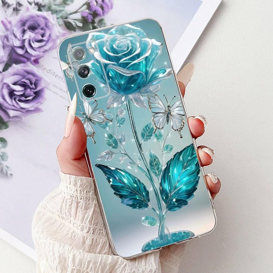 For Samsung Galaxy S20 FE Case SM-G780F S20FE Cover Popular Flower Soft Silicone Cases For Samsung S20 Fan Edition S20Lite Funda
