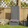 34 x 69.5cm Garden Planter Box, with Back Trellis, Grey