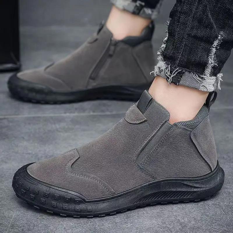 Men Shoes Autumn Breathable Round Head Casual Sneakers Trendy Work Safety Shoes  Antiskid Climbing Shoes Zapatillas De Deporte