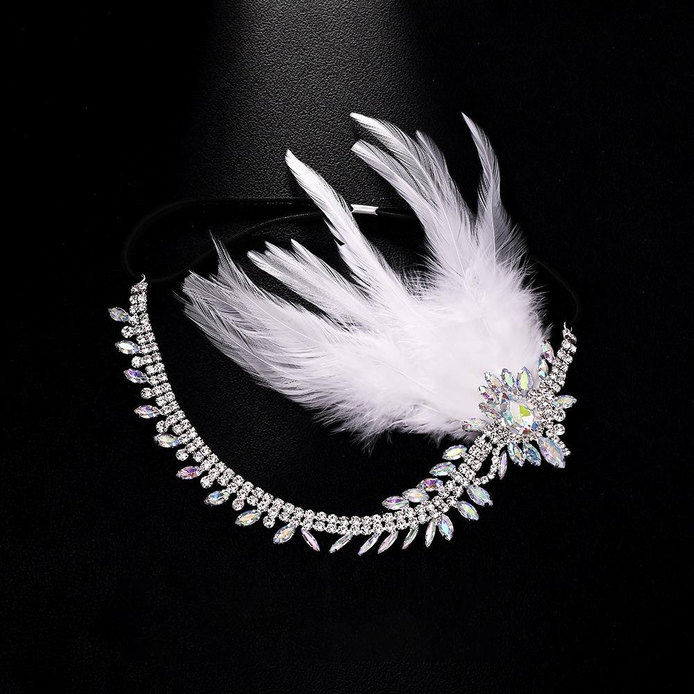 1920s Headband Vintage Bridal Great Gatsby Flapper Party Headpiece Accessories Headband Costume Props beaded headband Chain