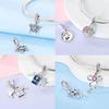 New 925 Silver Charms Bead Safety Chain Bead Fit Original Charms Bracelet Pendant Fine DIY Birthday Jewelry For Women