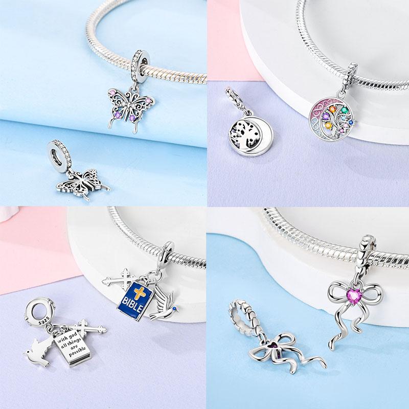 New 925 Silver Charms Bead Safety Chain Bead Fit Original Charms Bracelet Pendant Fine DIY Birthday Jewelry For Women