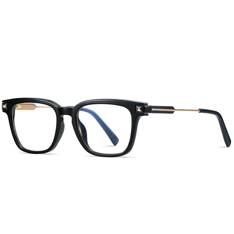 Men Square Frame Metal Bow Glasses New Style Flat Top Optical Prescription Eyeglasses with Insertion