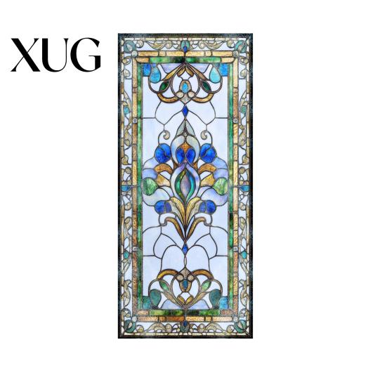Waterproof Window Decal Privacy Film Vintage Stained Glass Style Static Cling Reusable Decorative Sticker for Cabinet Bathroom Kitchen Door