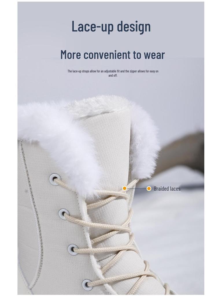 Damen Rutschfeste Fleecegefütterte Warme Baumwoll-Schneestiefel - Verschleißfest & Modisch für Outdoor-Freizeitkleidung