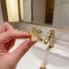 Exaggerated Metal Flower Opening Ring 5 Petals Finger Hand Ring Opening Finger Ring  Party Favors