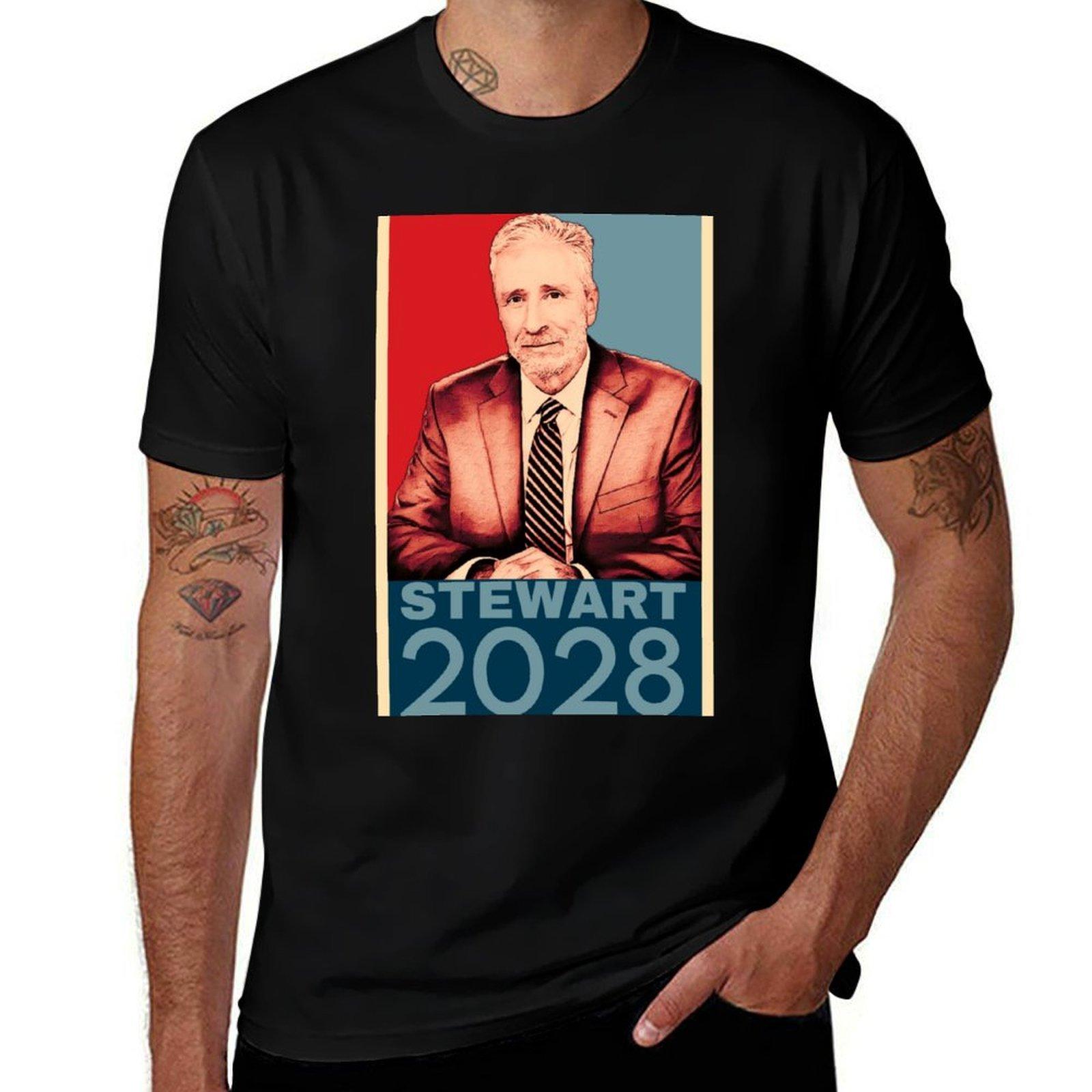 

Jon Stewart 2028 T-Shirt oversizeds customs design your own sweat mens t shirt 4XL
